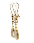 Floral Moonstone Drop Earrings