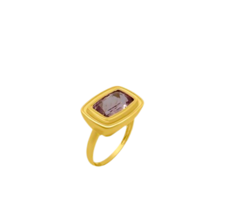 Gold and Pink Tourmaline Ring