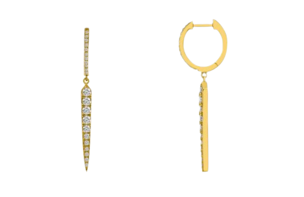 Gold and Diamond Dagger Earrings