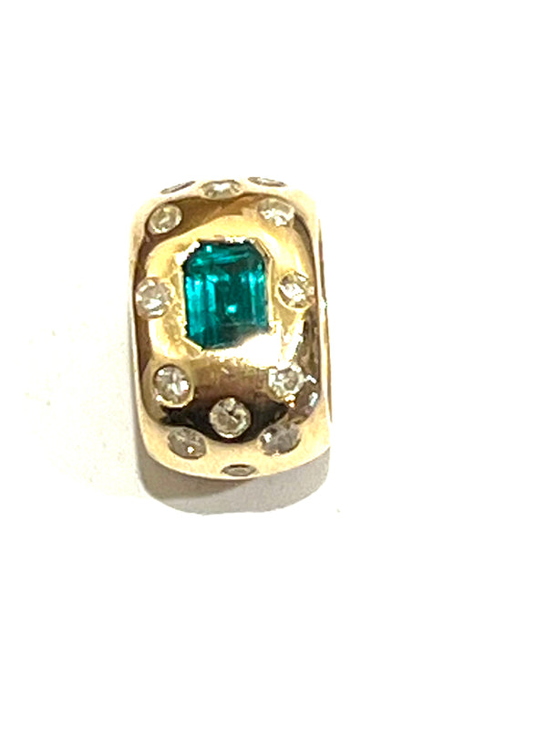 Emerald and Diamond Slide Pendant