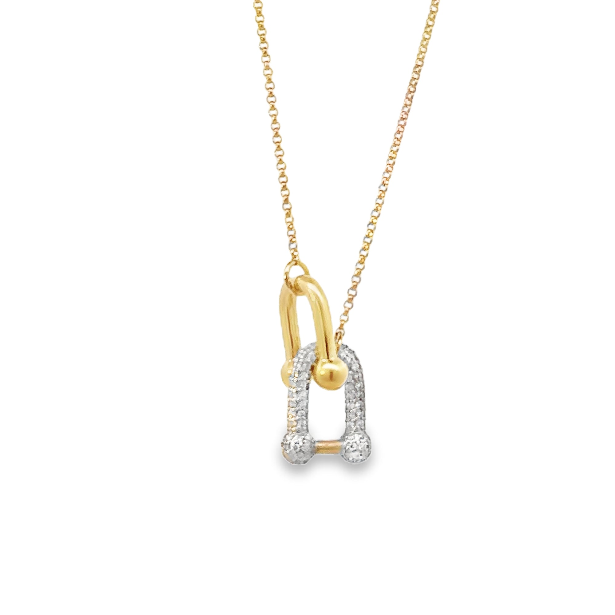 Diamond and Gold Interlocking Necklace