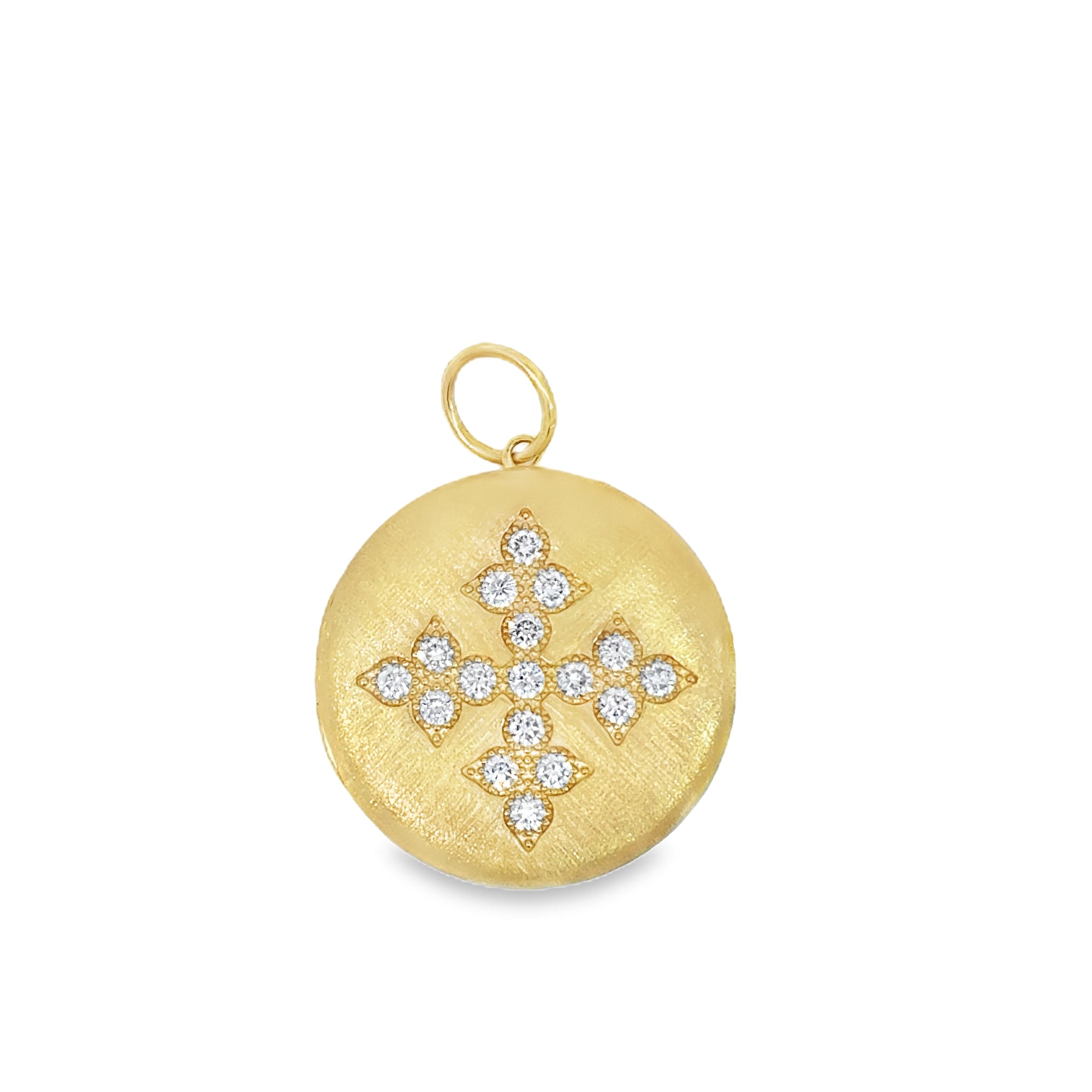 Brushed Gold and Diamond Locket