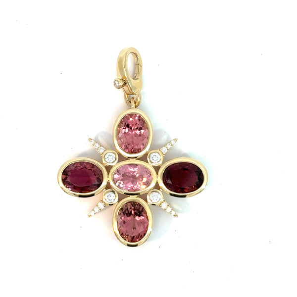 Tourmaline and Diamond Pendant