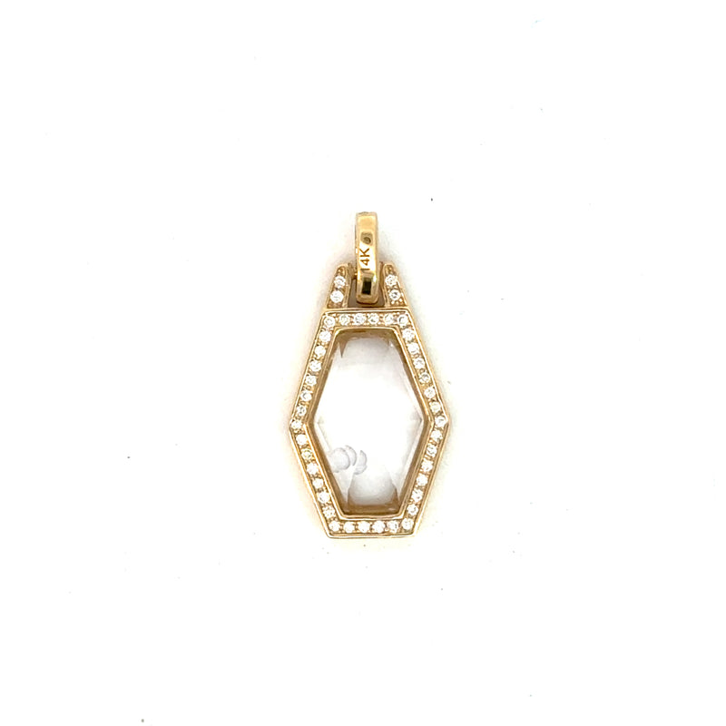 Elongated Hexagon White Topaz Pendant