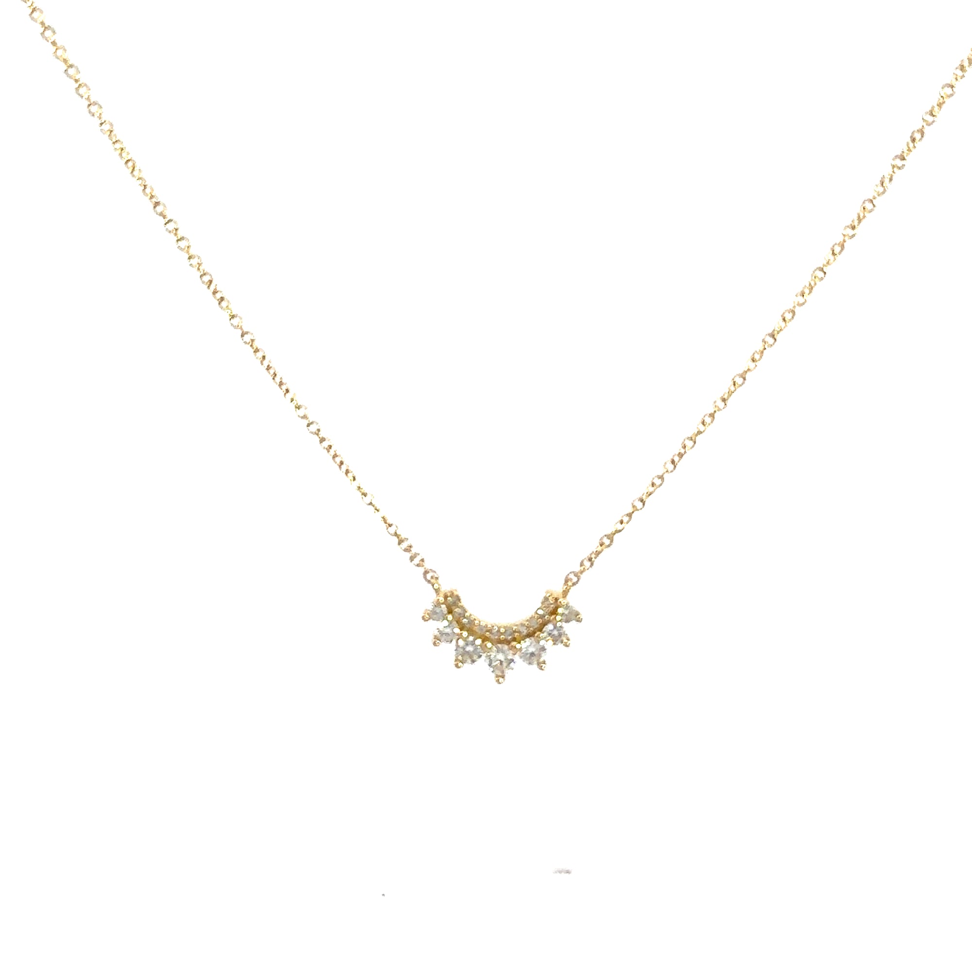 Mini Diamond Crescent Necklace