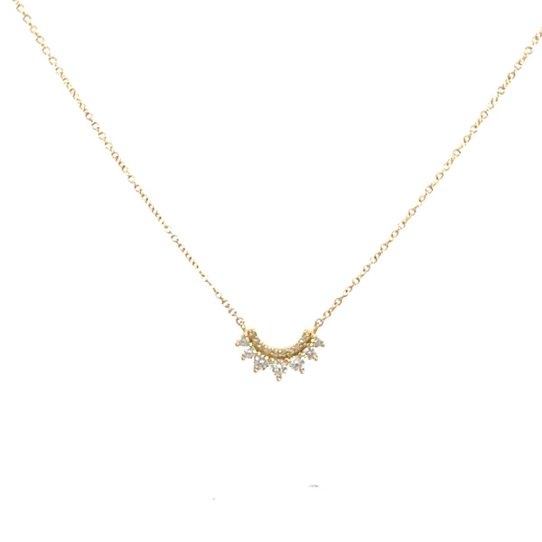 Mini Diamond Crescent Necklace