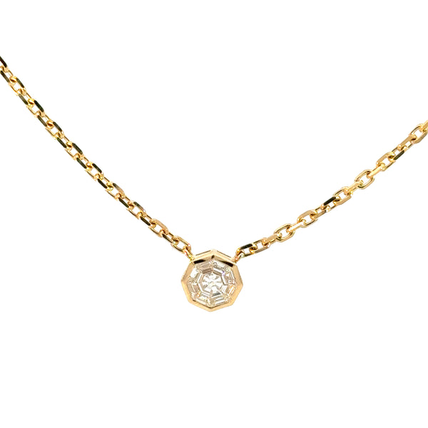 Diamond Pentagon Solitaire Necklace