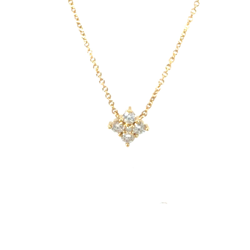 Four Diamond Cluster Necklace