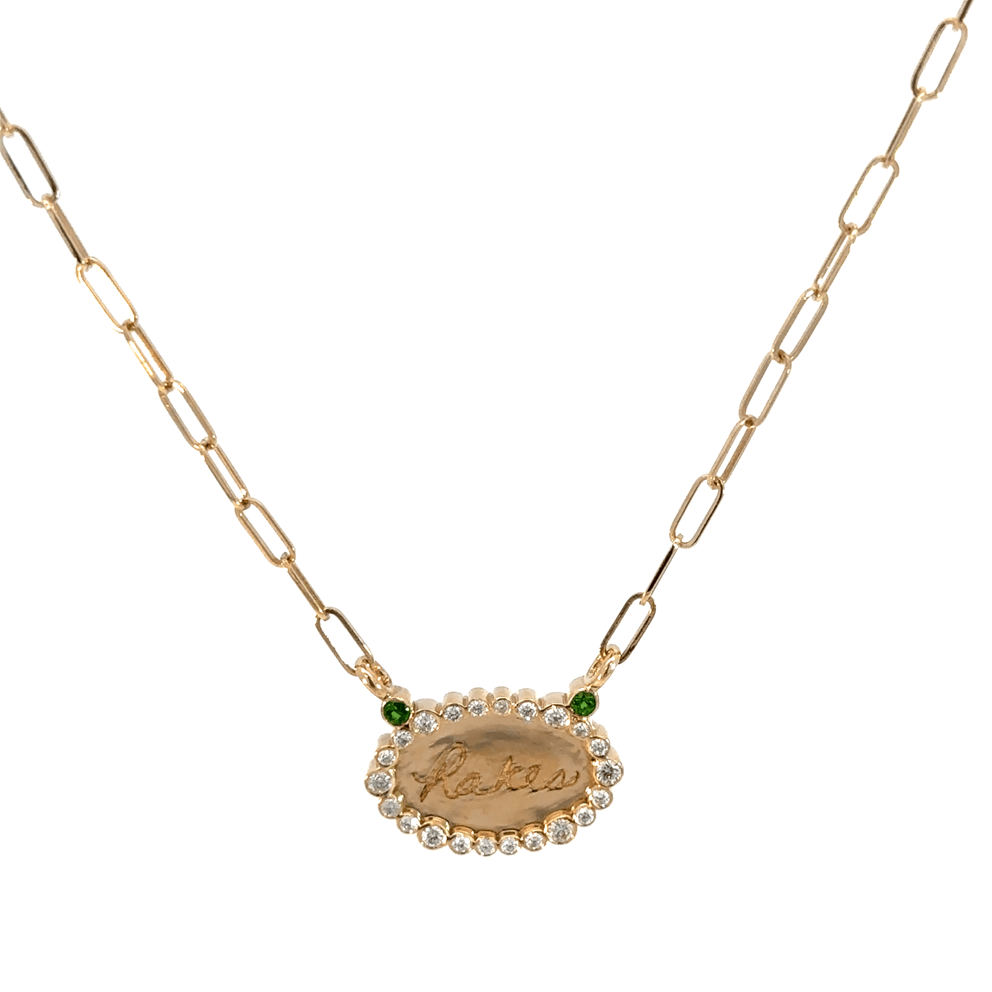 Customizable Engraved Bezel Set Necklace