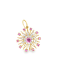 Pink Sapphire and Diamond Starburst Pendant