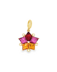 Rhodalite Garnet and Citrine Star Pendant with Diamonds