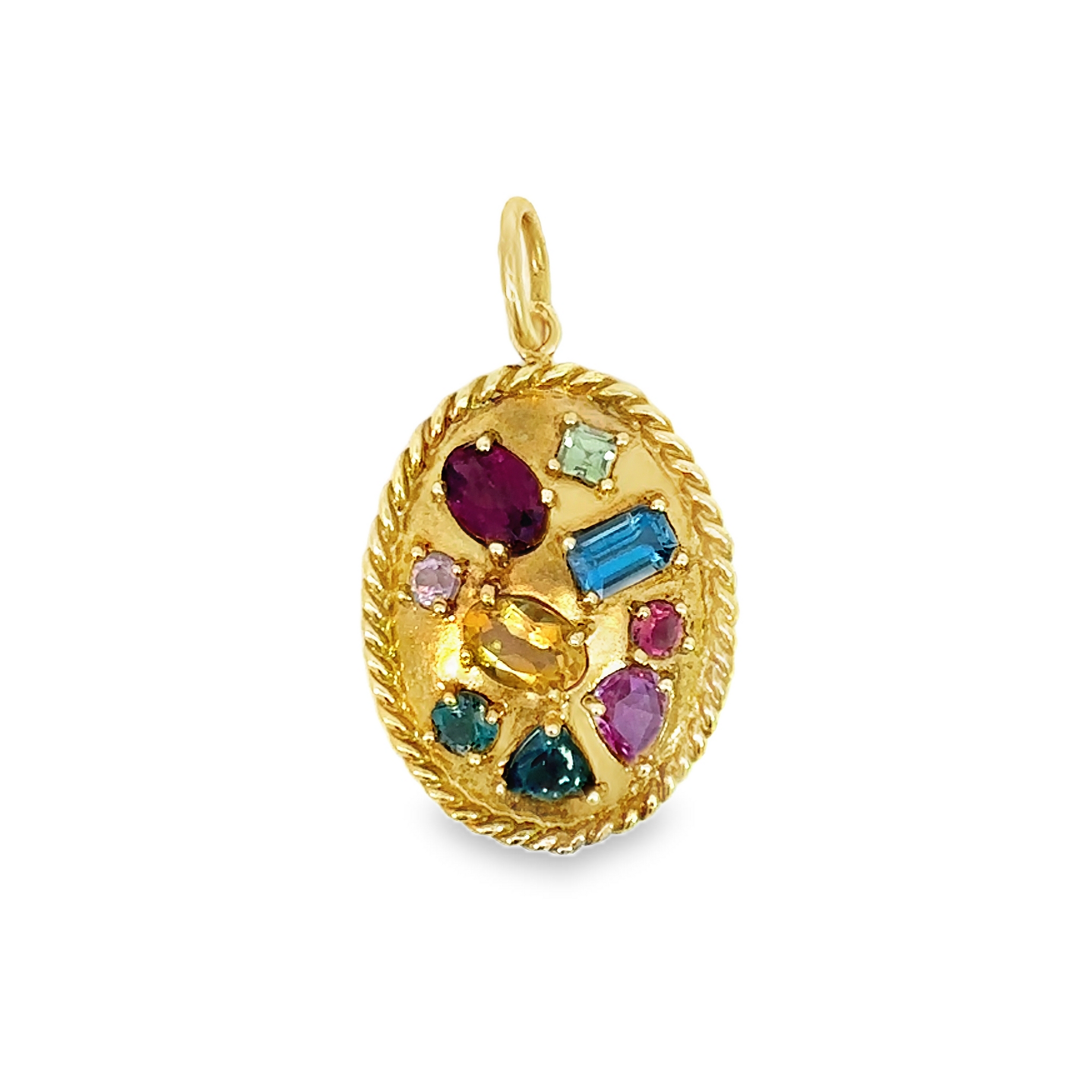 Multi Gem Oval Pendant