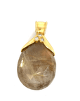 Rutilated Quartz and Diamond Pendant