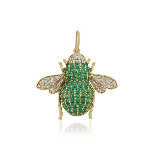 Emerald and Diamond Bee Pendant