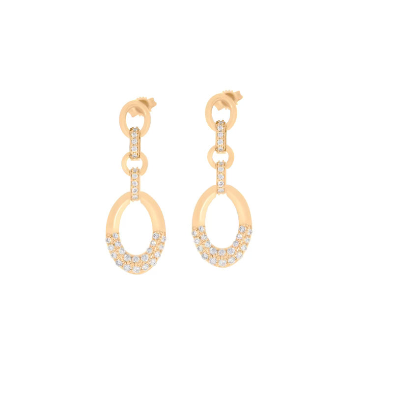 Pave Diamond Dipped Link Earrings