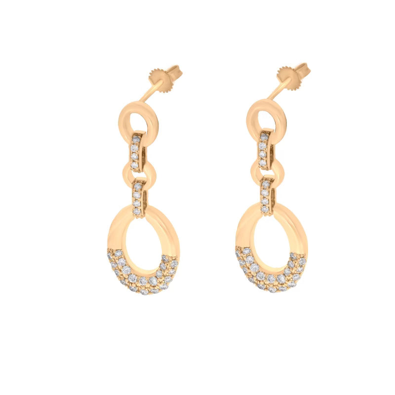 Pave Diamond Dipped Link Earrings