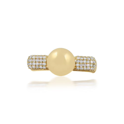 Pave Diamond Contemporary Spinning Ball Ring