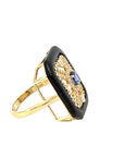 Diamond Tableau Ring with Blue Sapphire