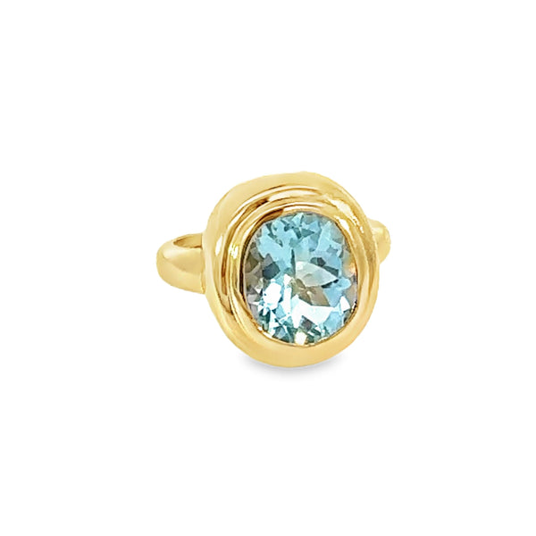 Blue Topaz Statement Ring