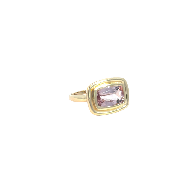 Gold and Pink Tourmaline Ring