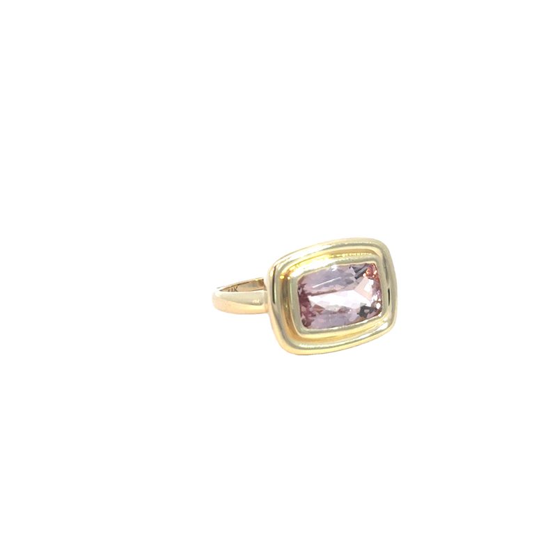 Gold and Pink Tourmaline Ring