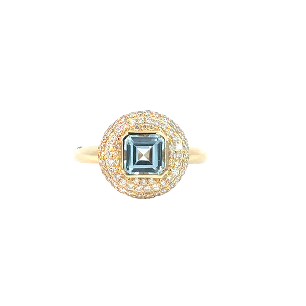 Aquamarine Bubble Cocktail Ring