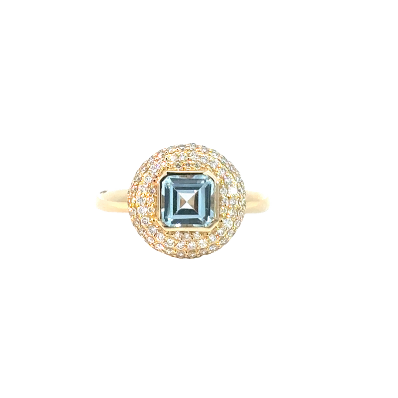 Aquamarine Bubble Cocktail Ring