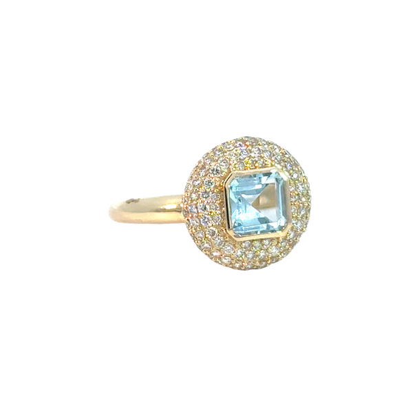 Aquamarine Bubble Cocktail Ring