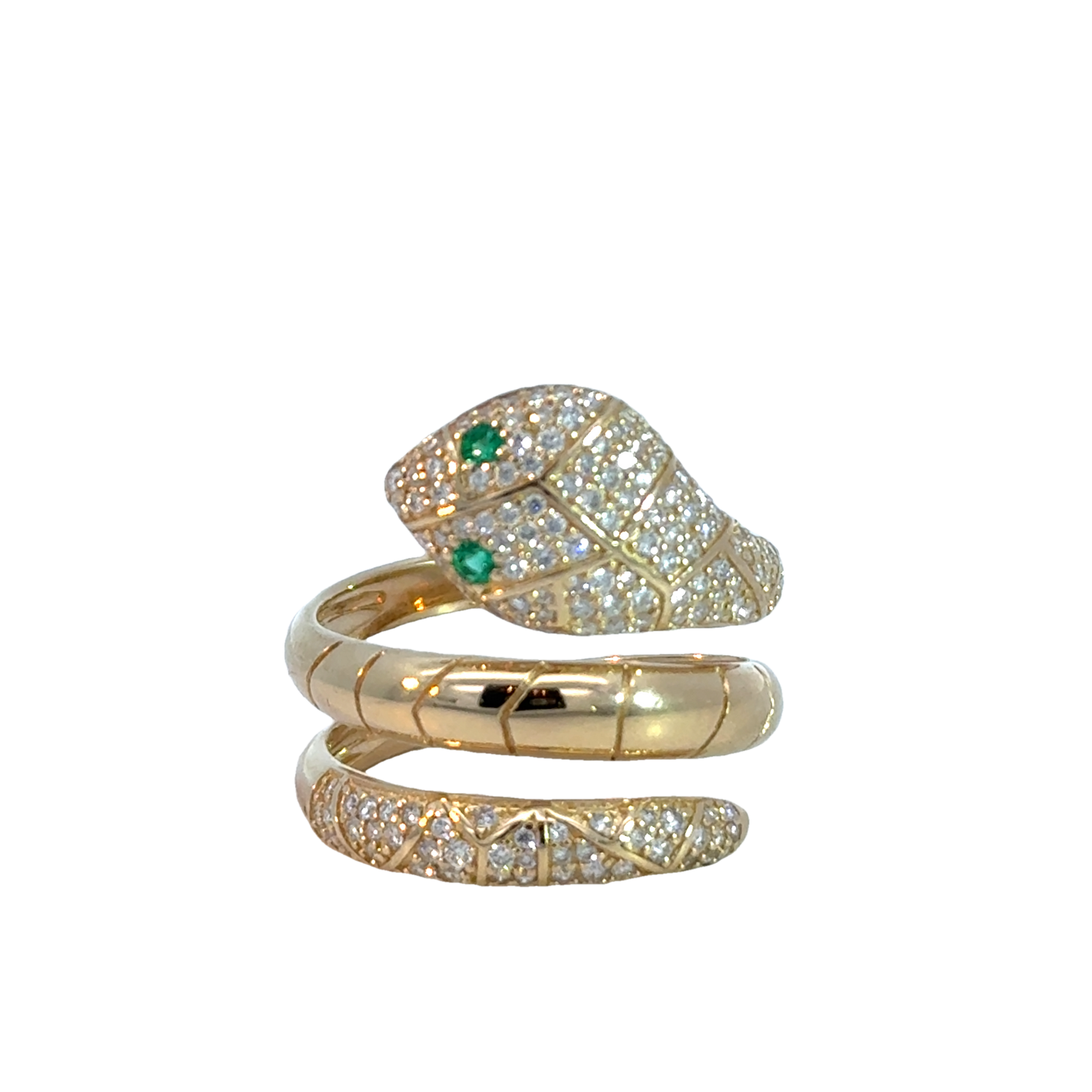 Emerald and Diamond Snake Ring