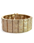 14 Yellow Gold and Diamond Basket Weave Bracelet