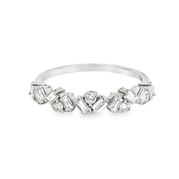 White Gold and Diamond Baguette Ring