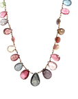 Watermelon Tourmaline Drop Necklace