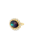 Opal and Diamond East to West Ring