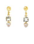 Two-Tone Double Stone Leaf Earring Charms