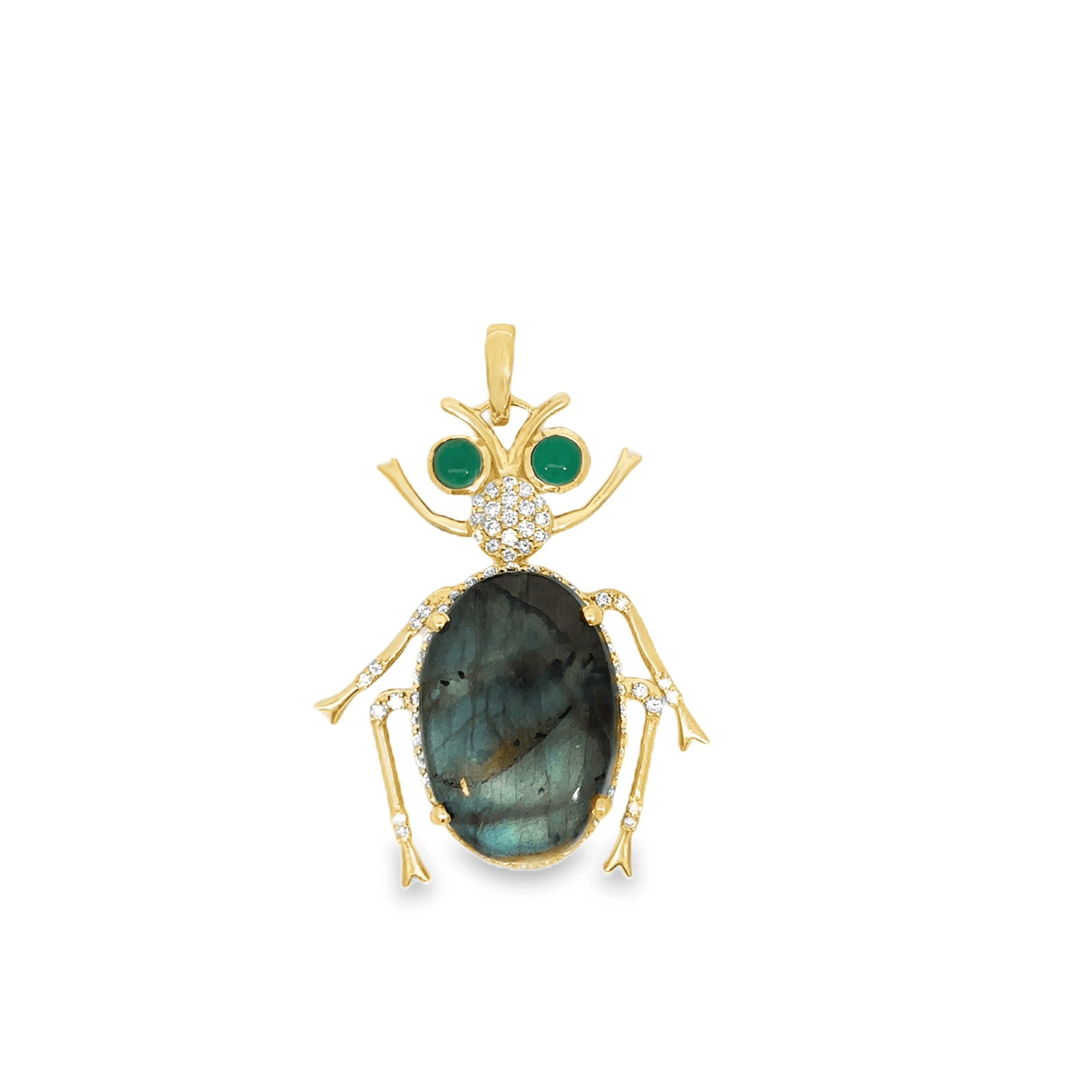 Opal and Diamond Beetle Pendant