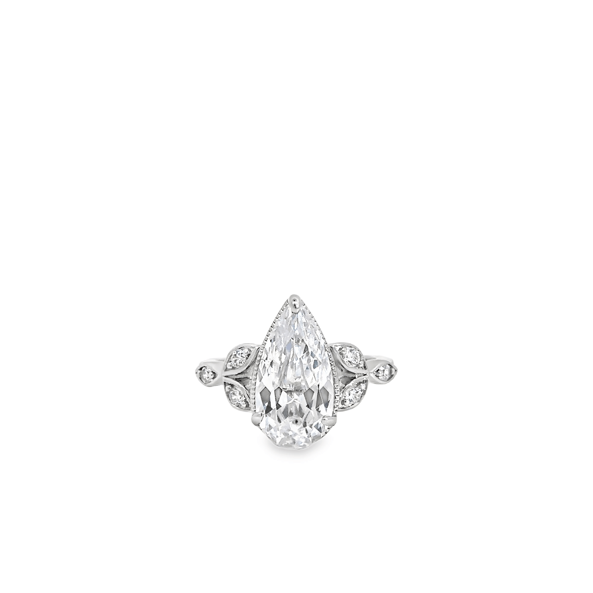 White Sapphire Pear Cut Ring