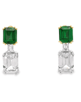 Double Prong Emerald Cut Drop Earrings