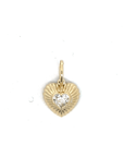 14k Yellow Gold and Diamond Heart Pendant