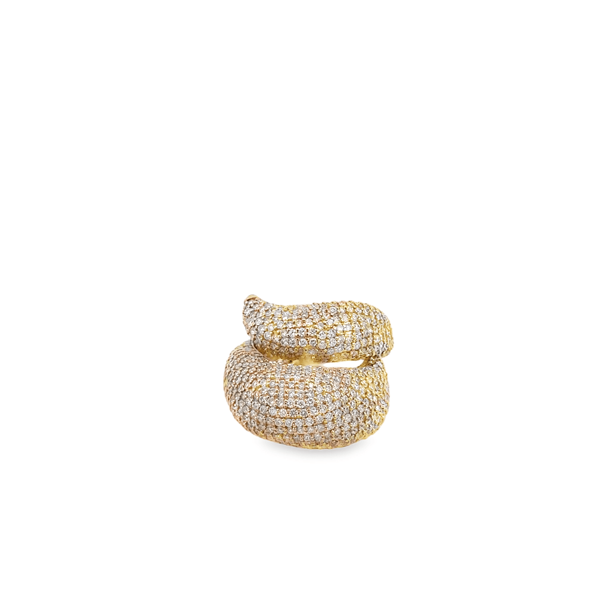 14k Yellow Gold and Pave Diamond Wrap Ring