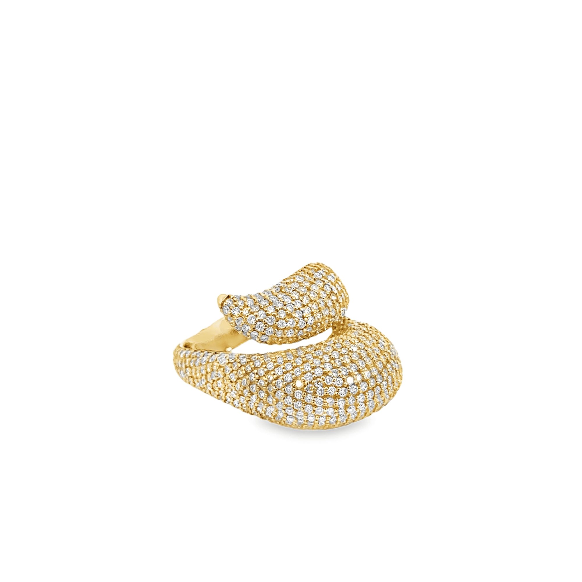 14k Yellow Gold and Pave Diamond Wrap Ring