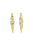 14k Yellow Gold and Diamond Double Triangle Drop Earrings