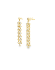 14k Yellow Gold and Bezel Set Diamond Chandelier Earrings