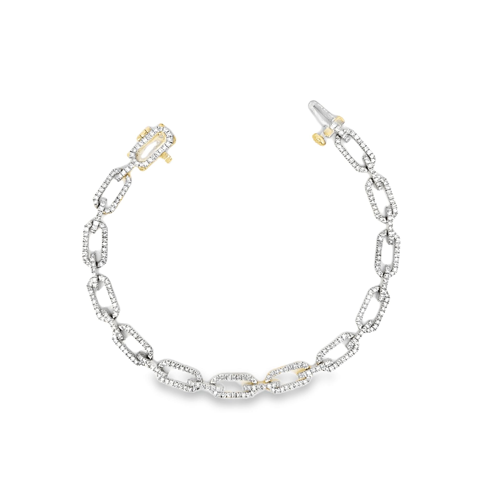 14k Yellow Gold and Diamond Link Bracelet