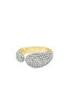 14k Yellow Gold and Pave Diamond Open Ring