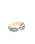 14k Yellow Gold and Pave Diamond Open Ring