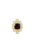 Garnet and Diamond 18k Yellow Gold Ring