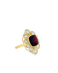 Garnet and Diamond 18k Yellow Gold Ring