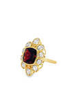 Garnet and Diamond 18k Yellow Gold Ring