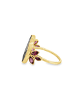 18k Yellow Gold and Garnet Roman Coin Ring