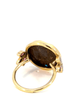 18k Yellow Gold and Garnet Roman Coin Ring